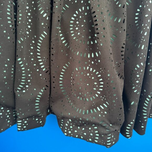 Calvin Klein Cocktail Eyelet Flowy Skirt Lined Black Blue Party Dress - 12 - Picture 9 of 11